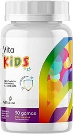Vitamina Infantil Natulha Vita Kids (Polivitamínico e Polimineral Infantil) 30 gomas