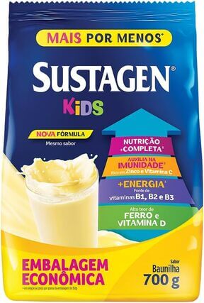 Vitamina Infantil Sustagen Kids Complemento Alimentar Sabor Baunilha - Sachê 700g