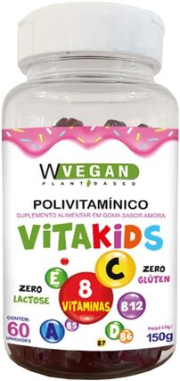 Vitamina Infantil WVegan Polivitaminico VitaKids 60 Gomas Vitaminadas Infantil